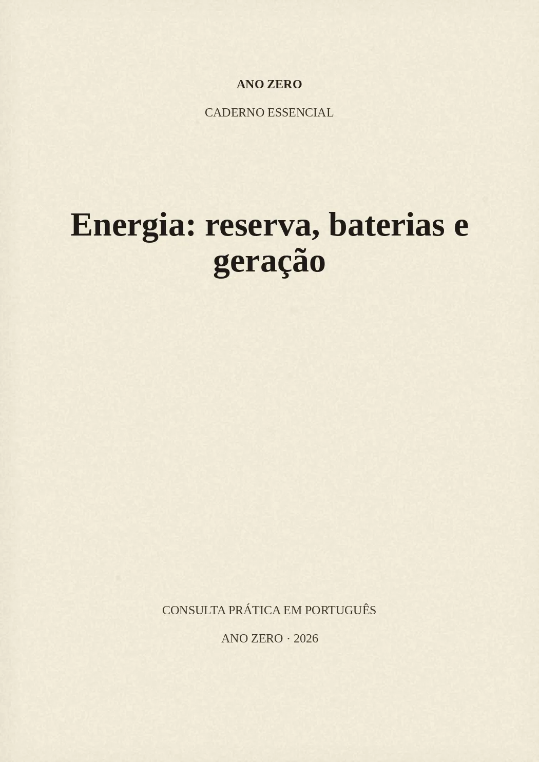 Capa de Energia: reserva, baterias e geração
