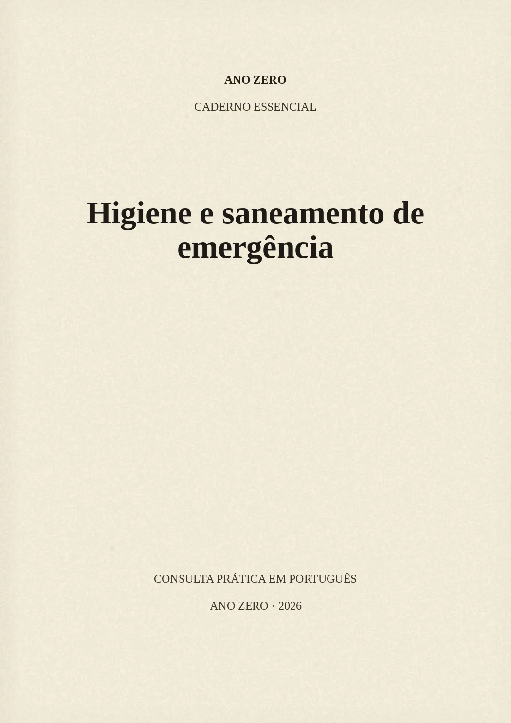 Capa de Higiene e saneamento de emergência